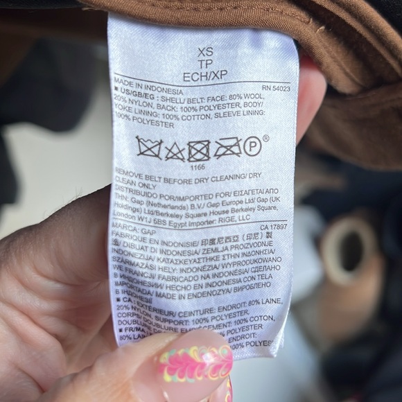 GAP Camel Brown Wool Blend Belted Coat - Picture 5 of 5